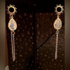 “Radiance Double Sided Chain Earrings" Cecelia Designs Jewelry.